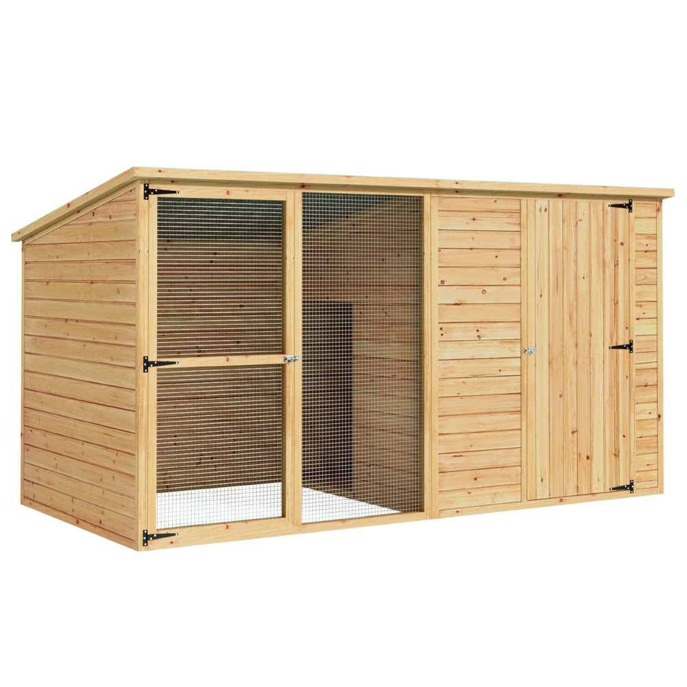 i.Pet Extra Large Wooden Dog Kennel 2.28M Outdoor Cabin Brown