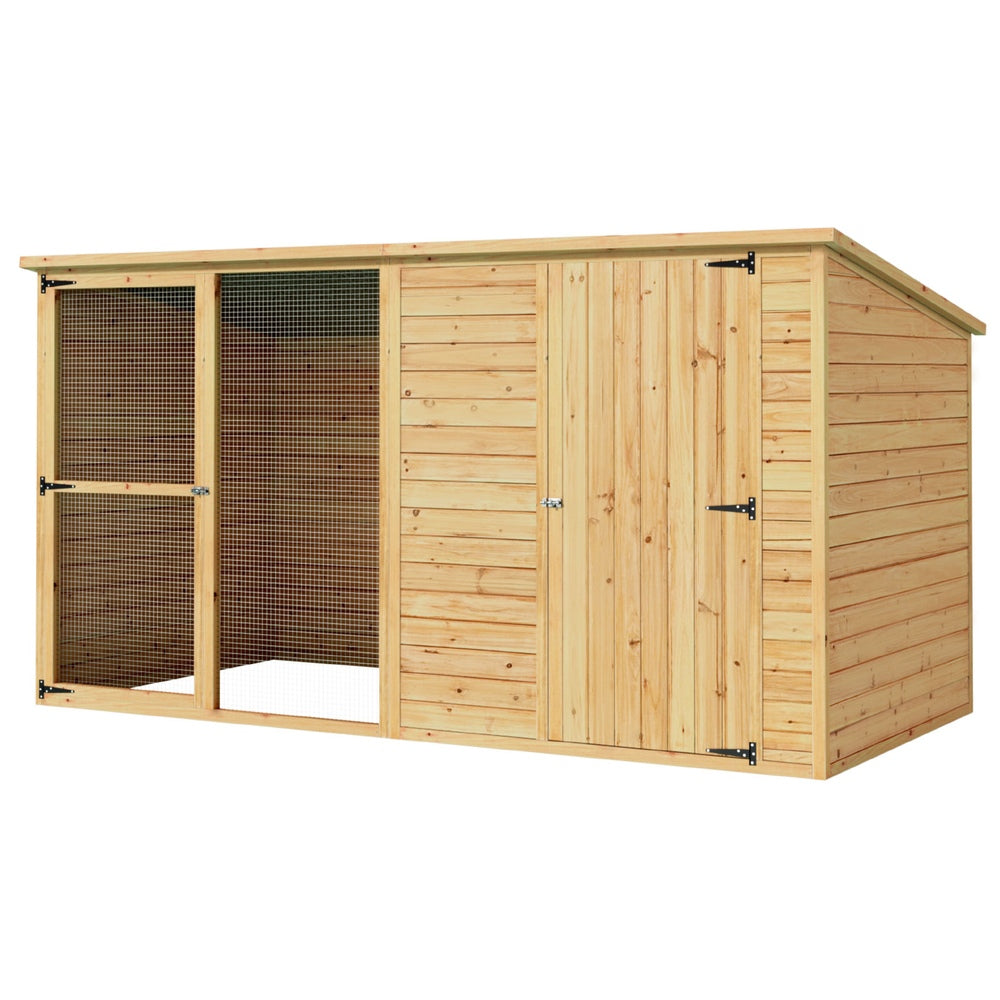 i.Pet Extra Large Wooden Dog Kennel 2.28M Outdoor Cabin Brown