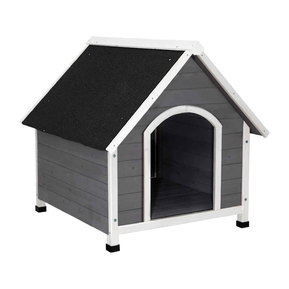 i.Pet XL Wooden Dog Kennel Weatherproof Grey White