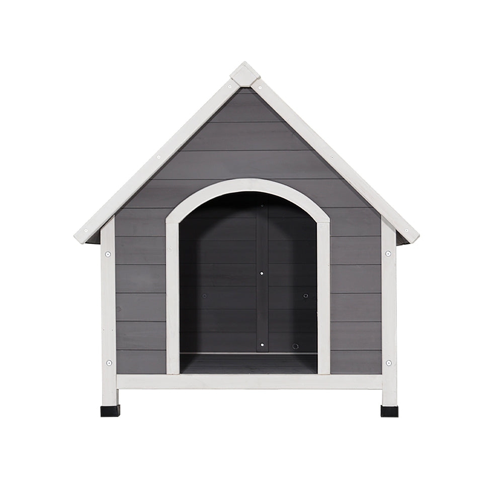 i.Pet XL Wooden Dog Kennel Weatherproof Grey White