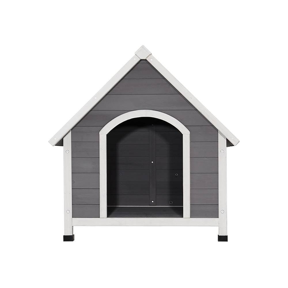 i.Pet Large Wooden Dog Kennel Weatherproof Indoor Outdoor Grey