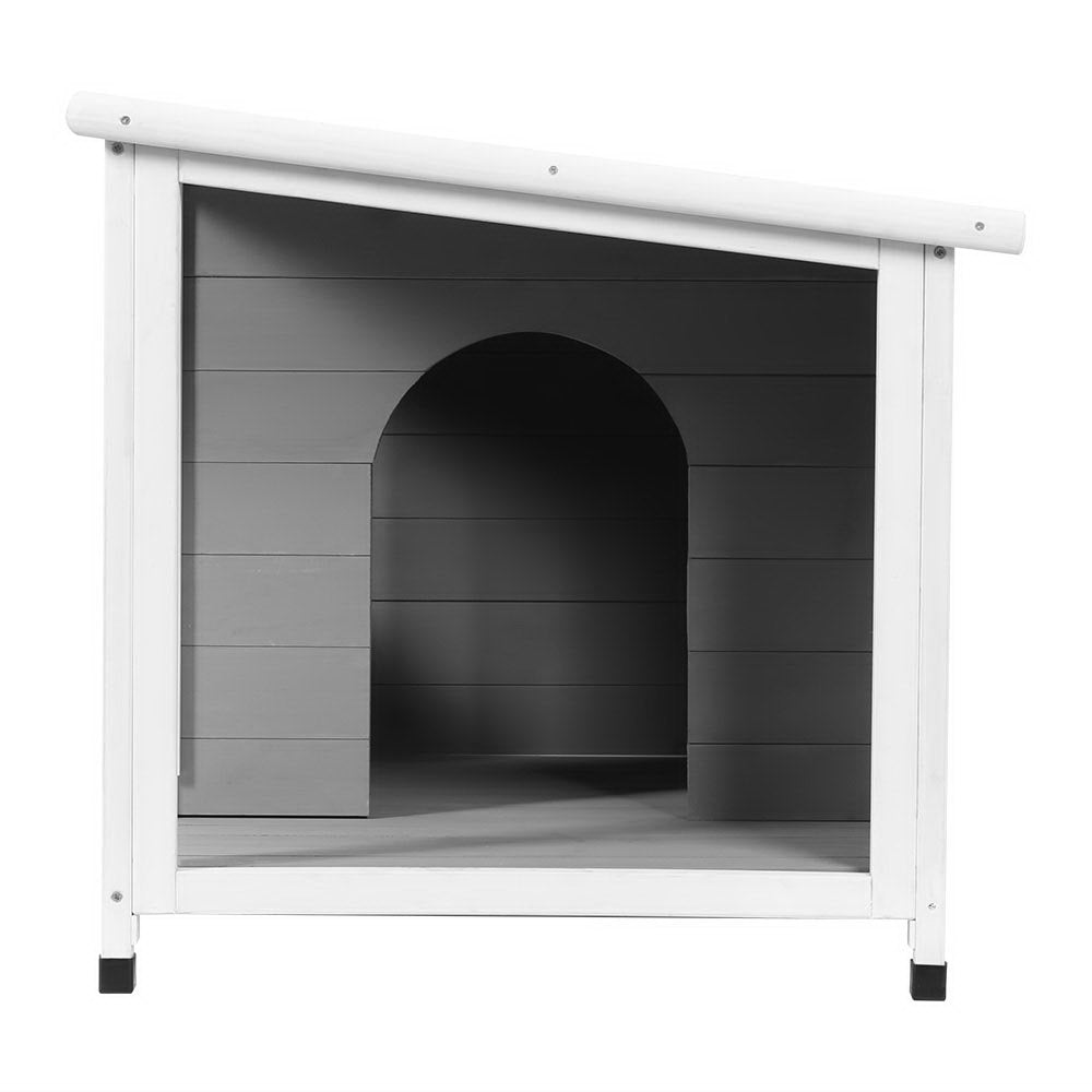 i.Pet Large Wooden Dog Kennel Indoor Outdoor Grey White