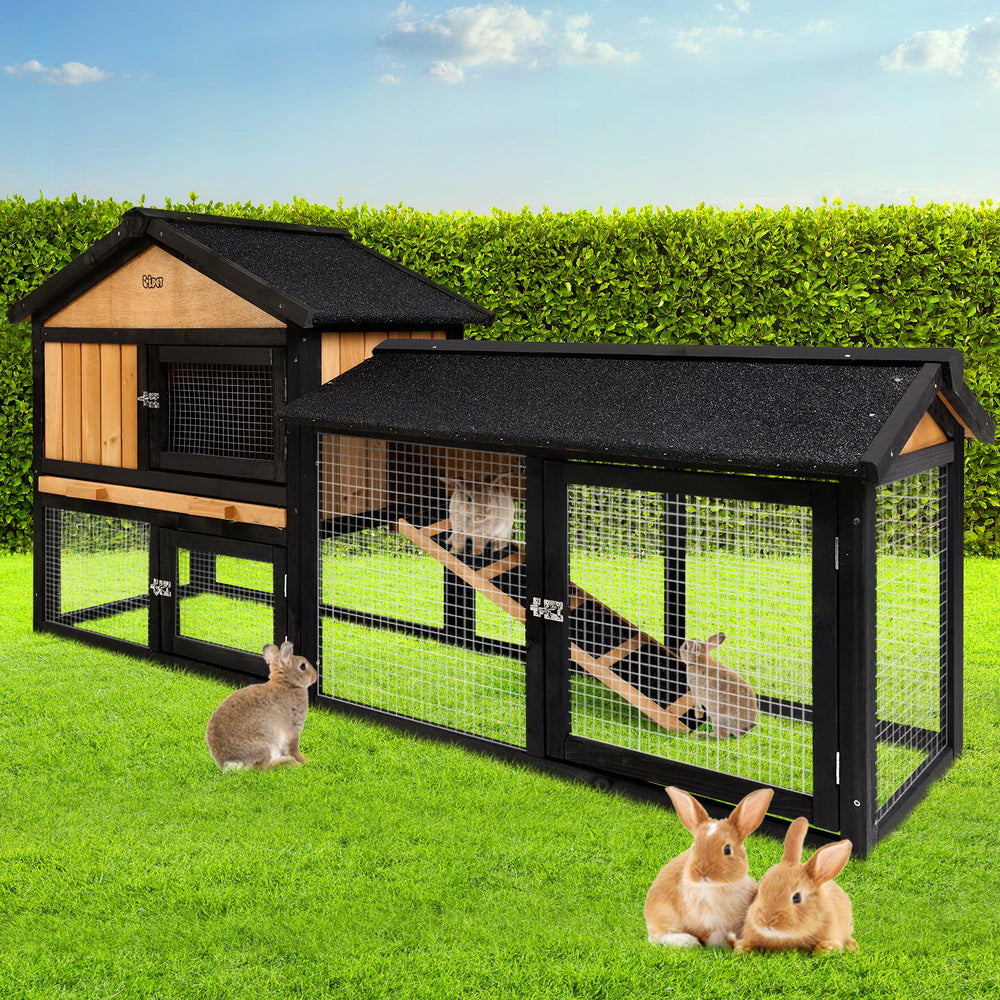 i.Pet 165cm Rabbit Hutch Chicken Coop with Run, Outdoor Wooden