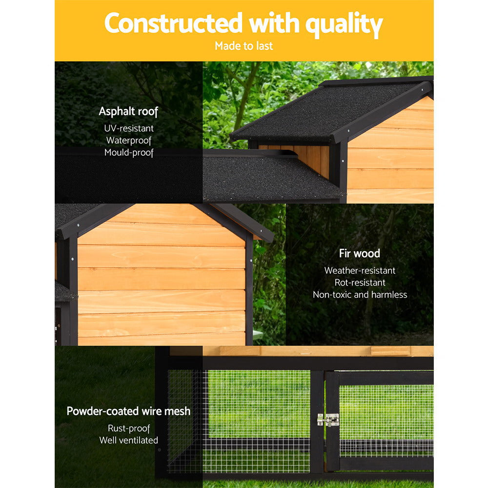 i.Pet Wooden Chicken Coop Rabbit Hutch Large Outdoor Cage