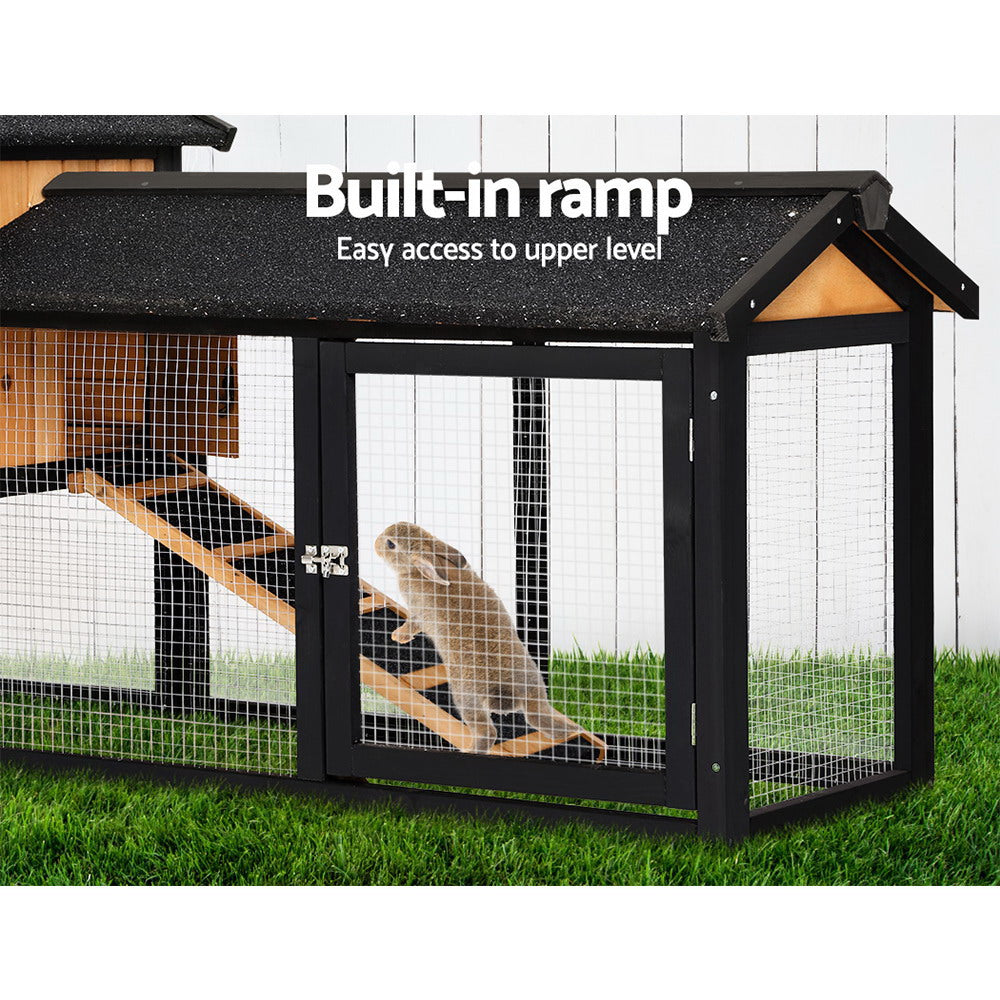 i.Pet Wooden Chicken Coop Rabbit Hutch Large Outdoor Cage