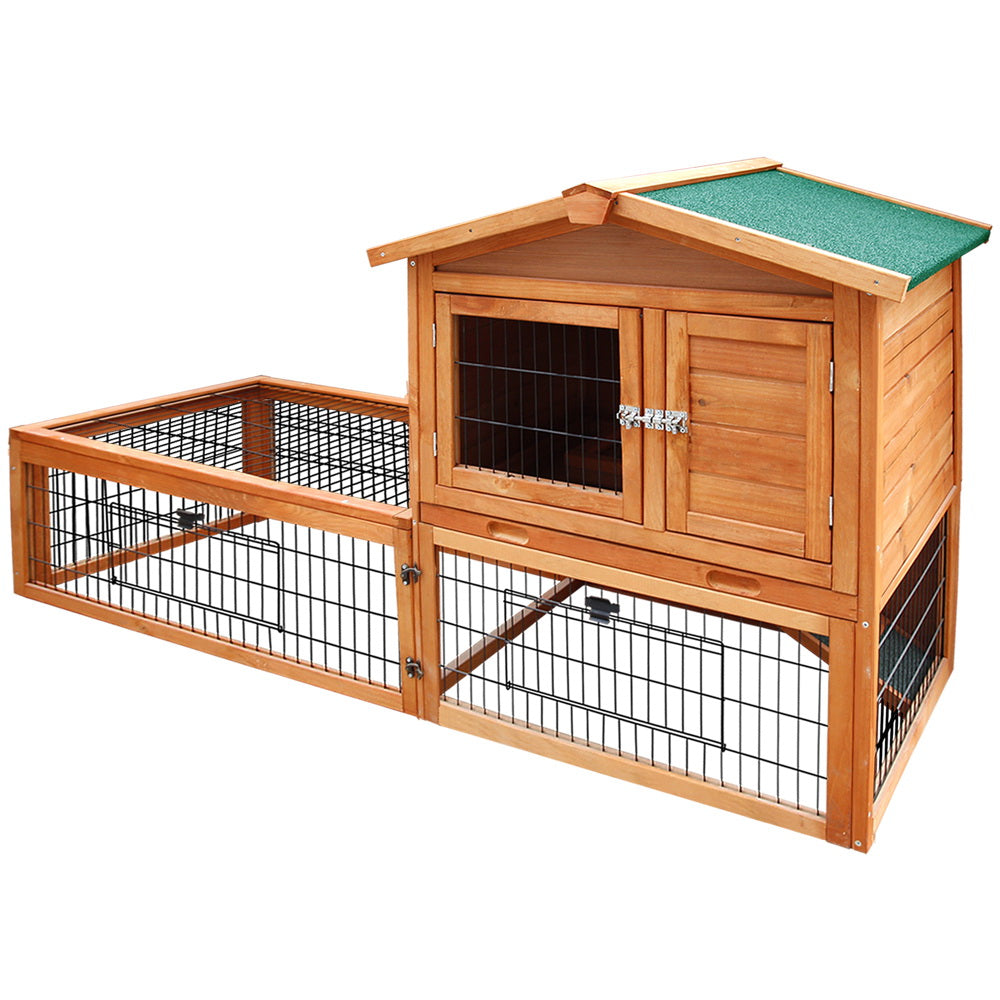 i.Pet Large Wooden Chicken Coop Rabbit Hutch Double Storey Outdoor