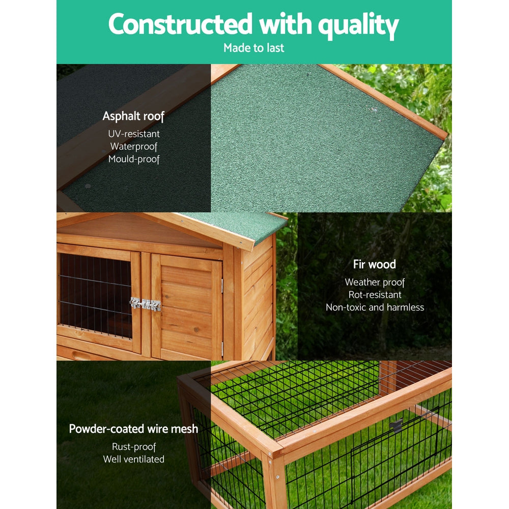 i.Pet Large Wooden Chicken Coop Rabbit Hutch Double Storey Outdoor