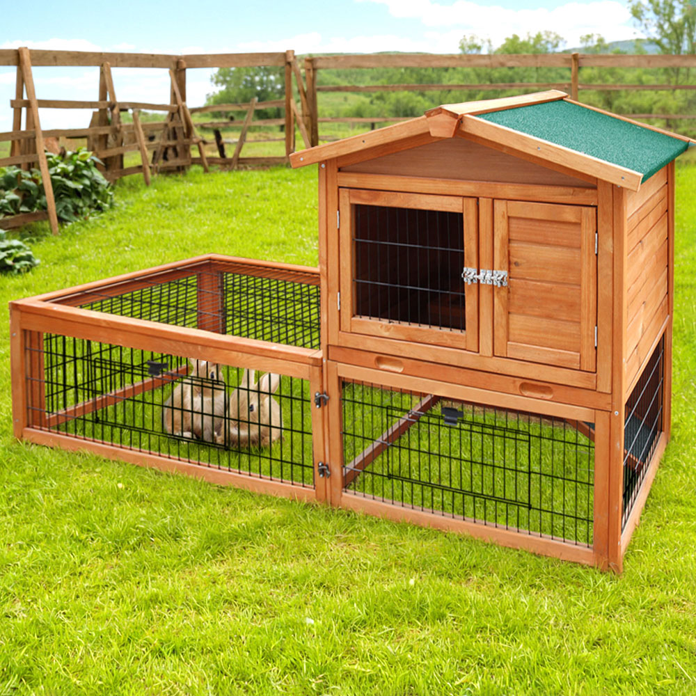 i.Pet Large Wooden Chicken Coop Rabbit Hutch Double Storey Outdoor