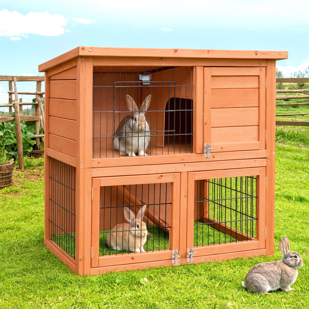 i.Pet Large Wooden Rabbit Hutch Chicken Coop 88cm x 40cm x 76cm