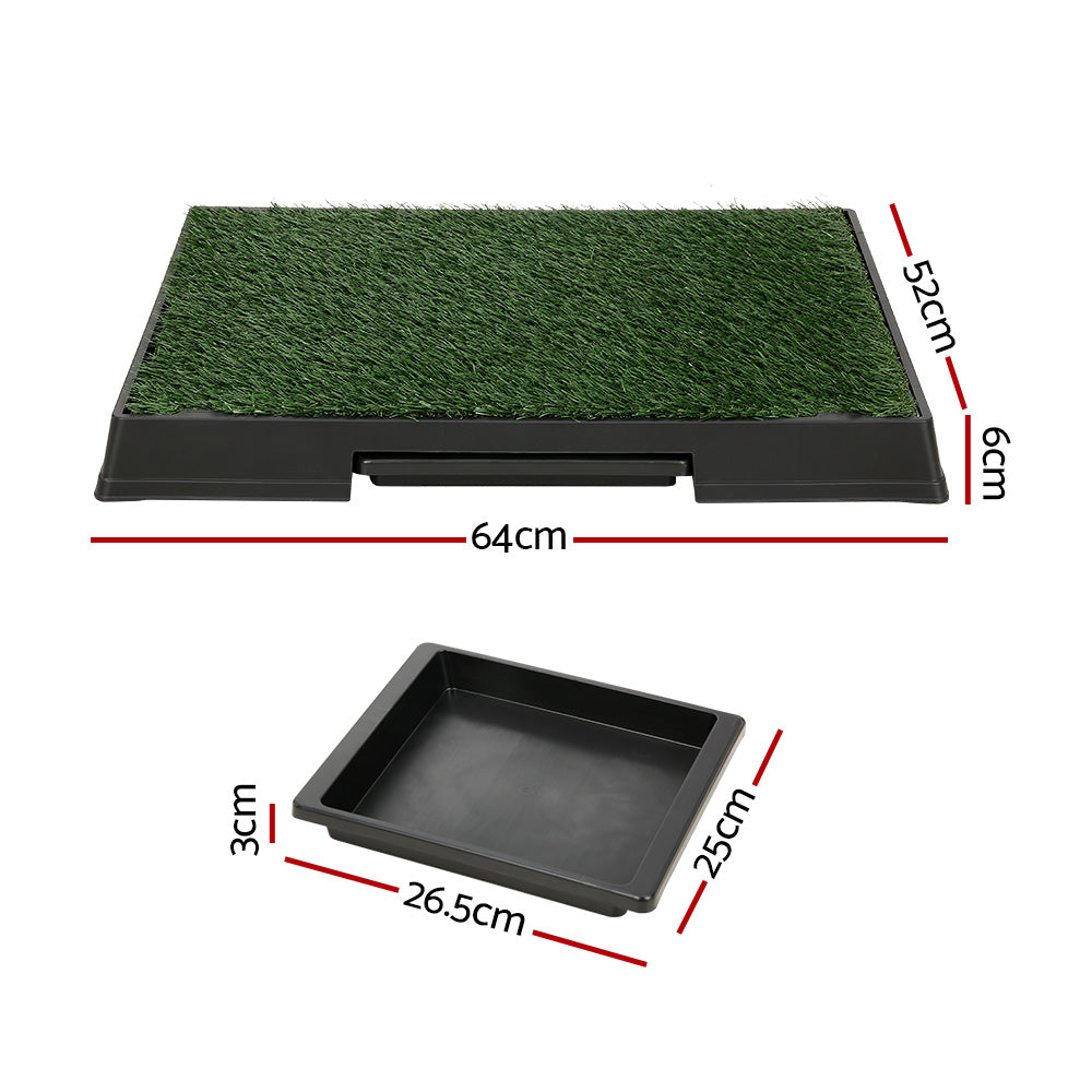 i.Pet Large Dog Potty Training Pad Tray Grass Mat Black/Green