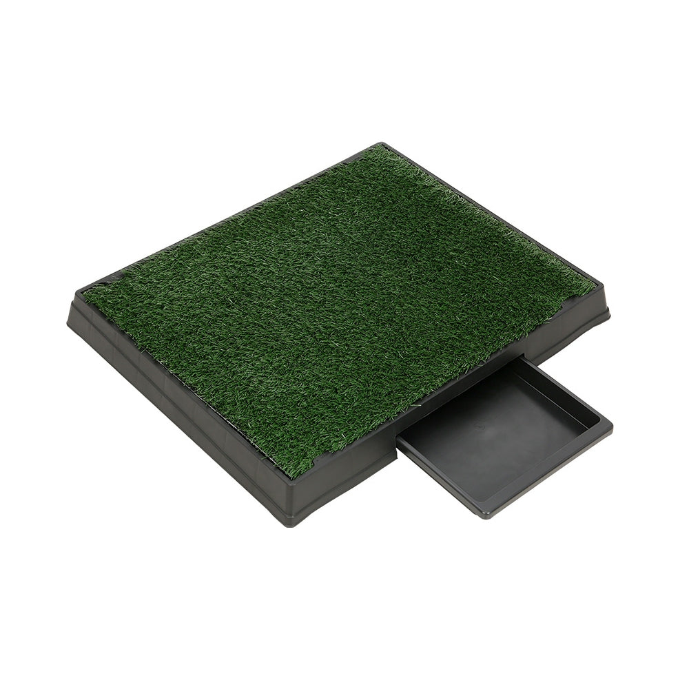i.Pet Large Dog Potty Training Pad Tray Grass Mat Black/Green