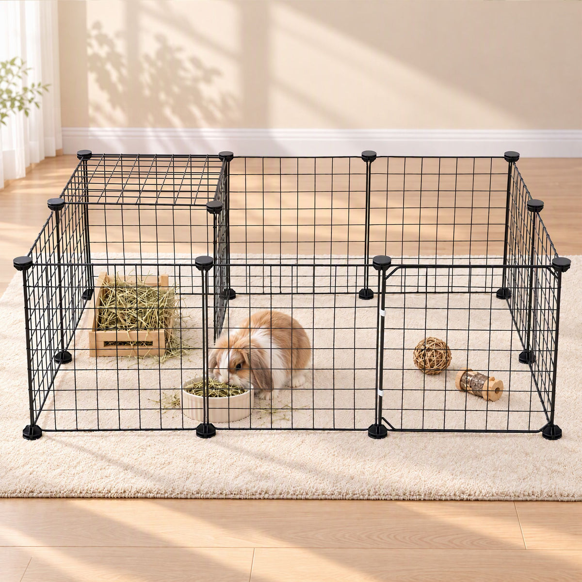i.Pet Pet Playpen 12 Panels 35x35cm Iron Enclosure for Small Animals