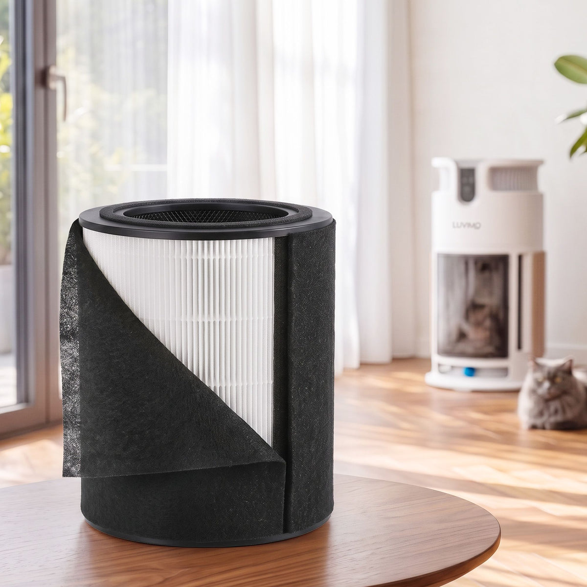 LUVIMO Pet Air Purifier Replacement Filter H13 HEPA Activated Carbon