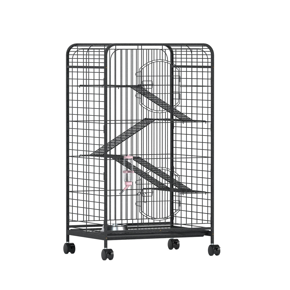 i.Pet 110cm 4-Level Indoor Pet Cage Black