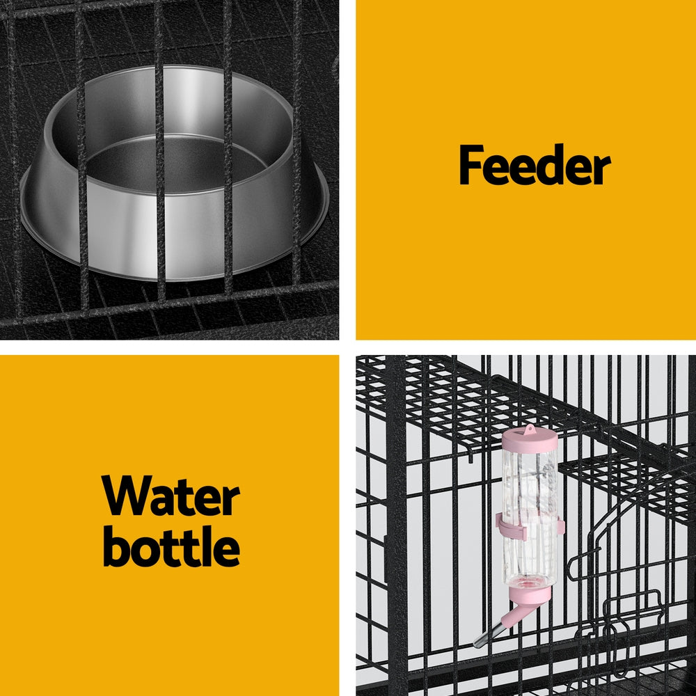 i.Pet 110cm 4-Level Indoor Pet Cage Black