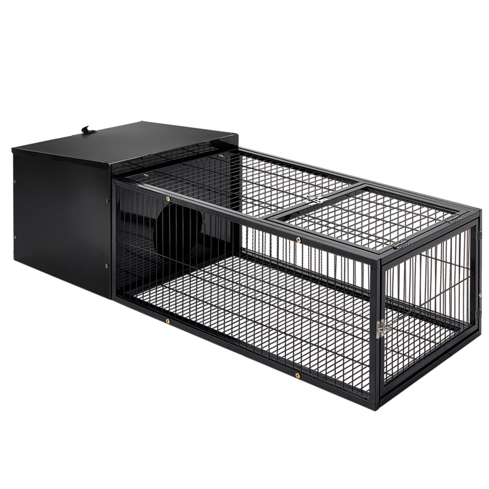 i.Pet 122cm Rabbit Hutch Enclosure Metal Cage Black