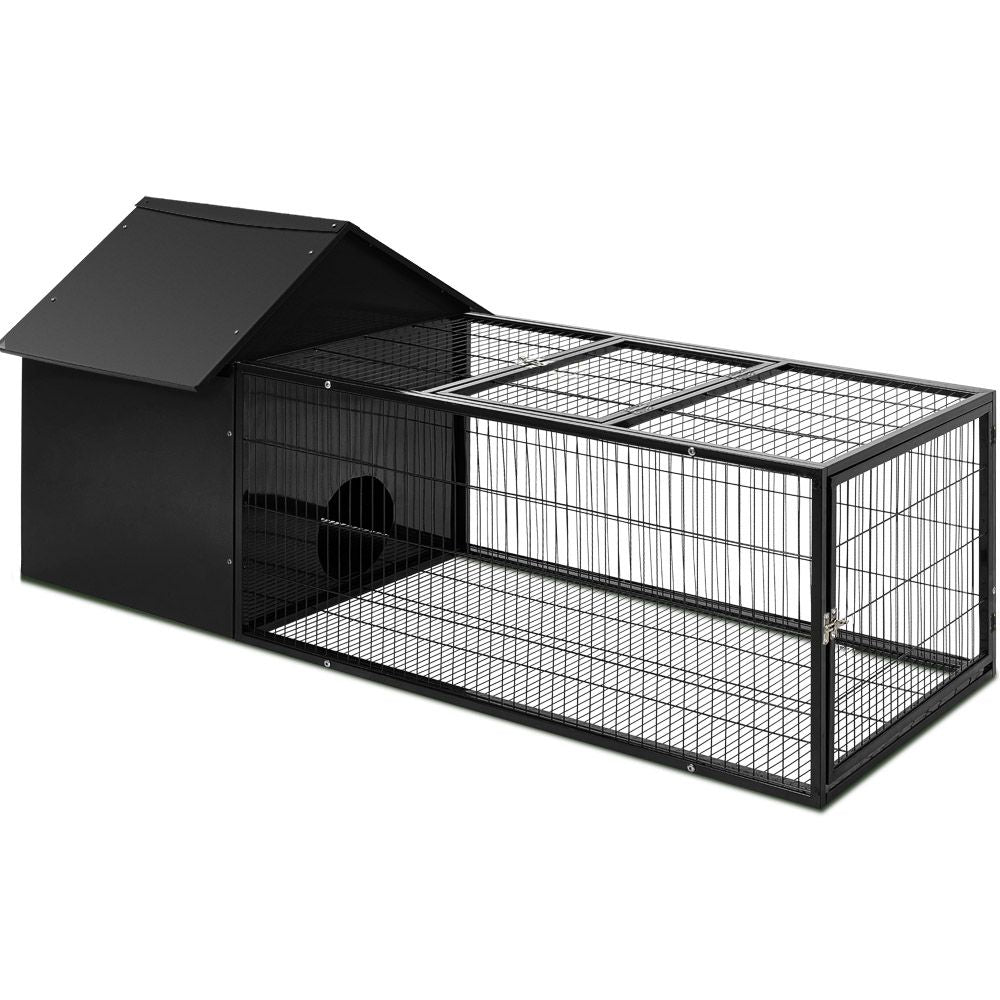 i.Pet Rabbit Hutch and Run 162x60cm Metal Enclosure