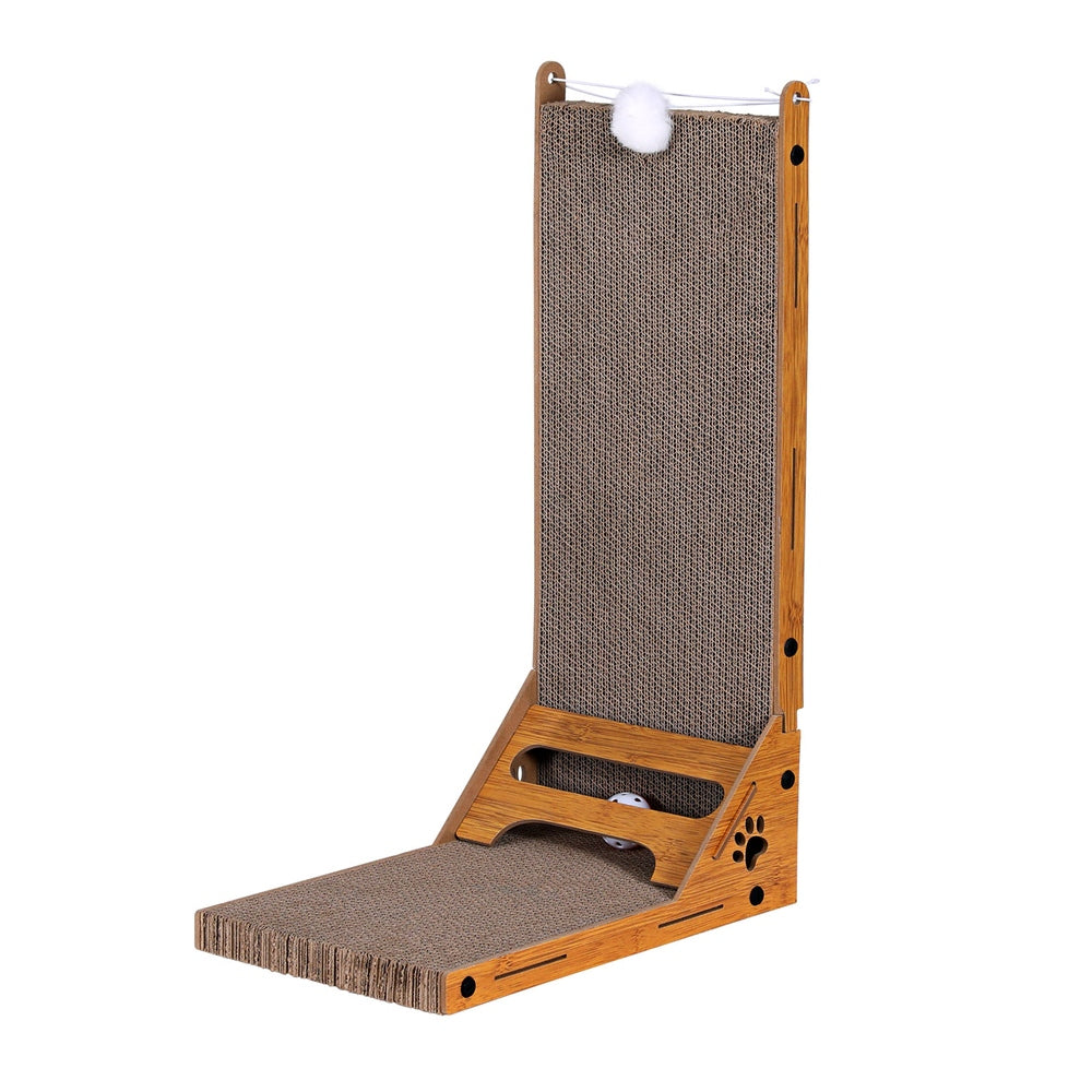 i.Pet Cat Scratching Board Cardboard Climbing Toy with Catnip Brown