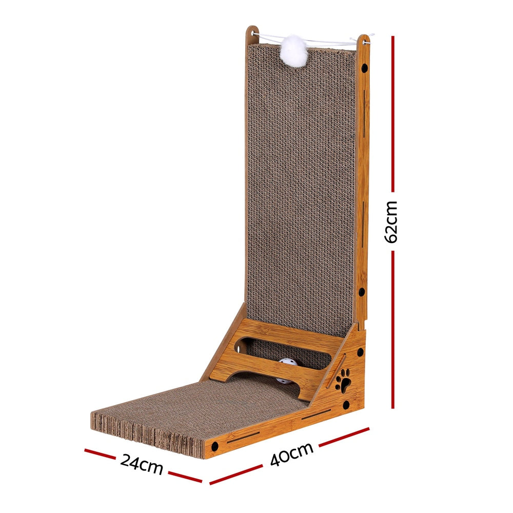 i.Pet Cat Scratching Board Cardboard Climbing Toy with Catnip Brown