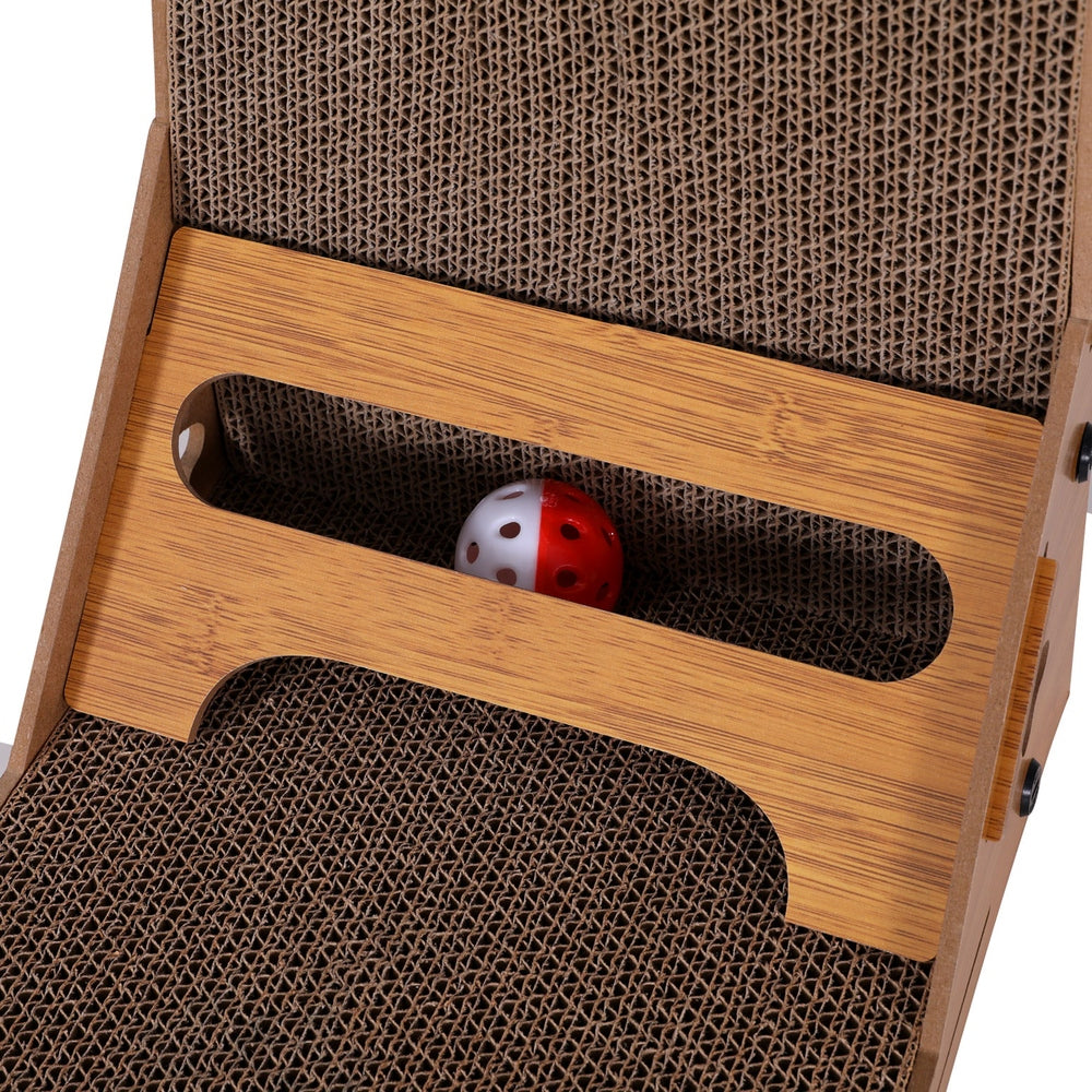 i.Pet Cat Scratching Board Cardboard Climbing Toy with Catnip Brown