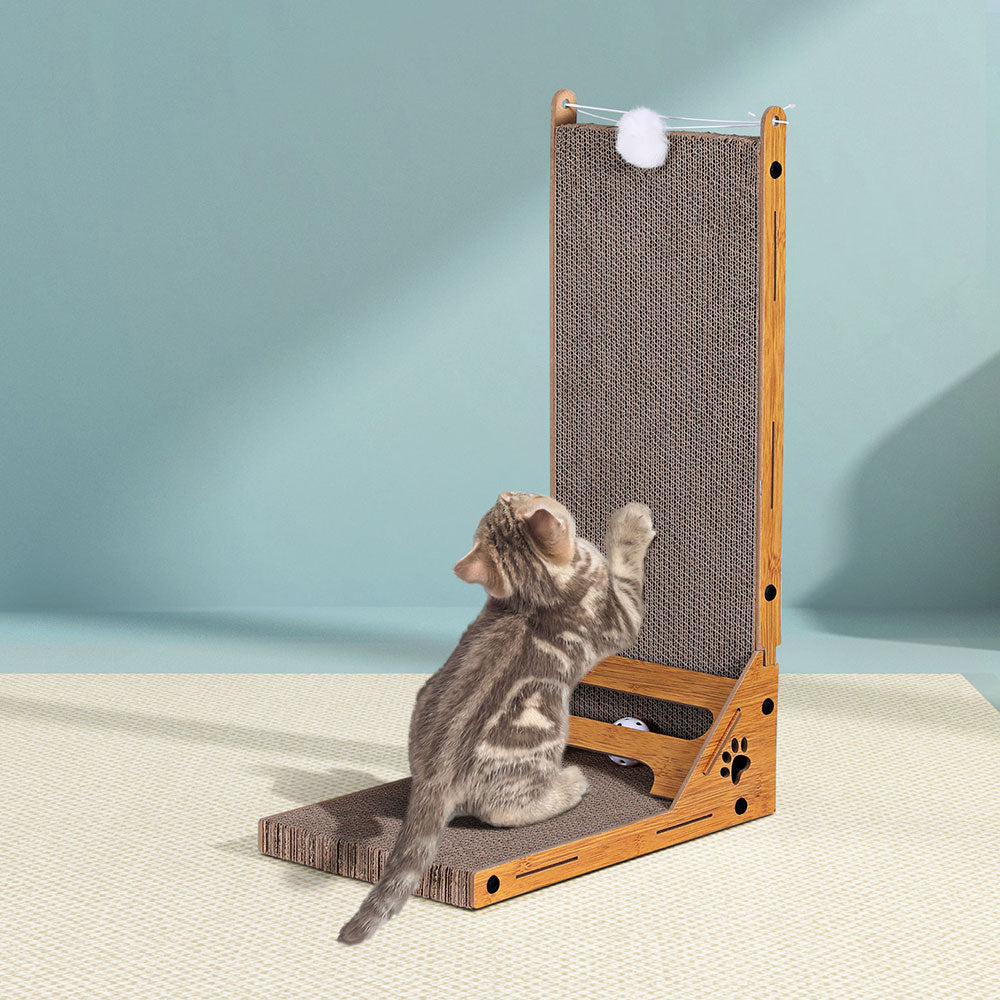 i.Pet Cat Scratching Board Cardboard Climbing Toy with Catnip Brown