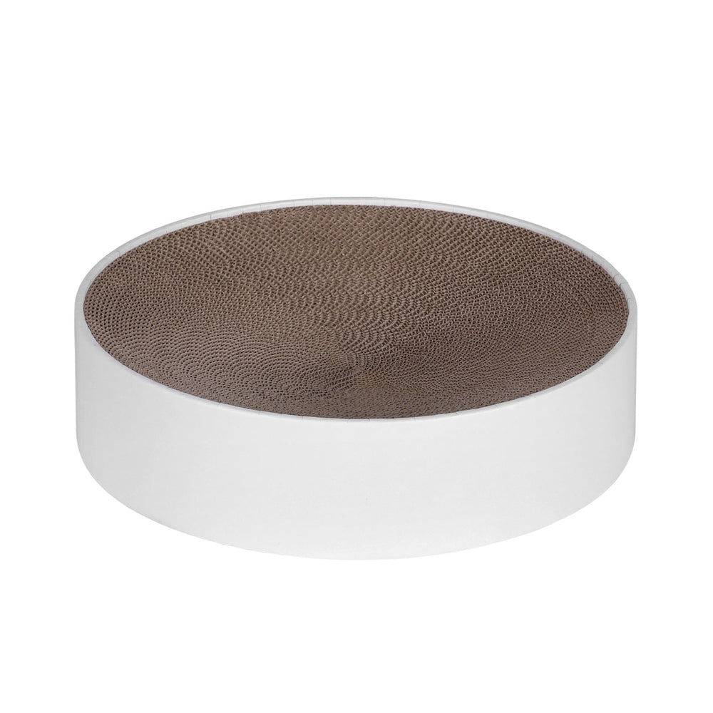 i.Pet Round Cat Scratching Board Cardboard Brown White with Catnip