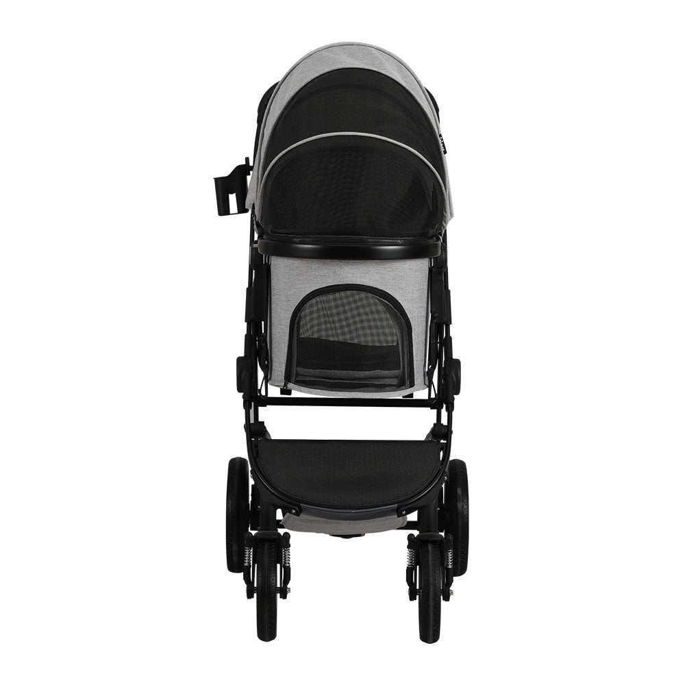 i.Pet Large Pet Stroller 4-Wheel Foldable Grey