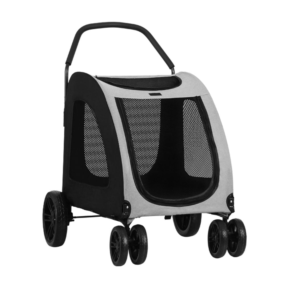 i.Pet Large Foldable Pet Stroller Dog Pram Black/White