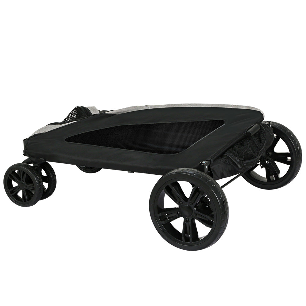 i.Pet Large Foldable Pet Stroller Dog Pram Black/White