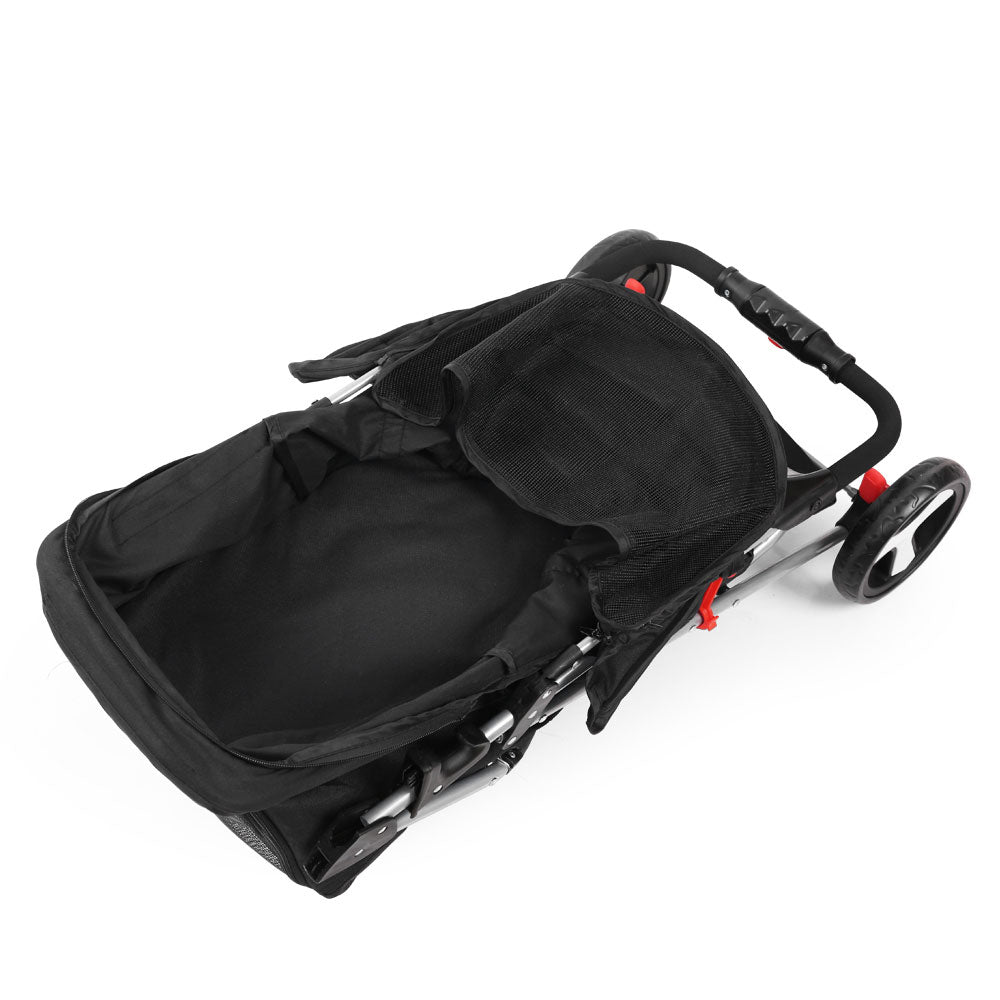 i.Pet Large Pet Stroller Foldable 3-Wheel Black