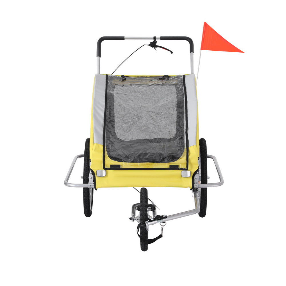 i.Pet Large Dog Bike Trailer Stroller Foldable Grey/Yellow