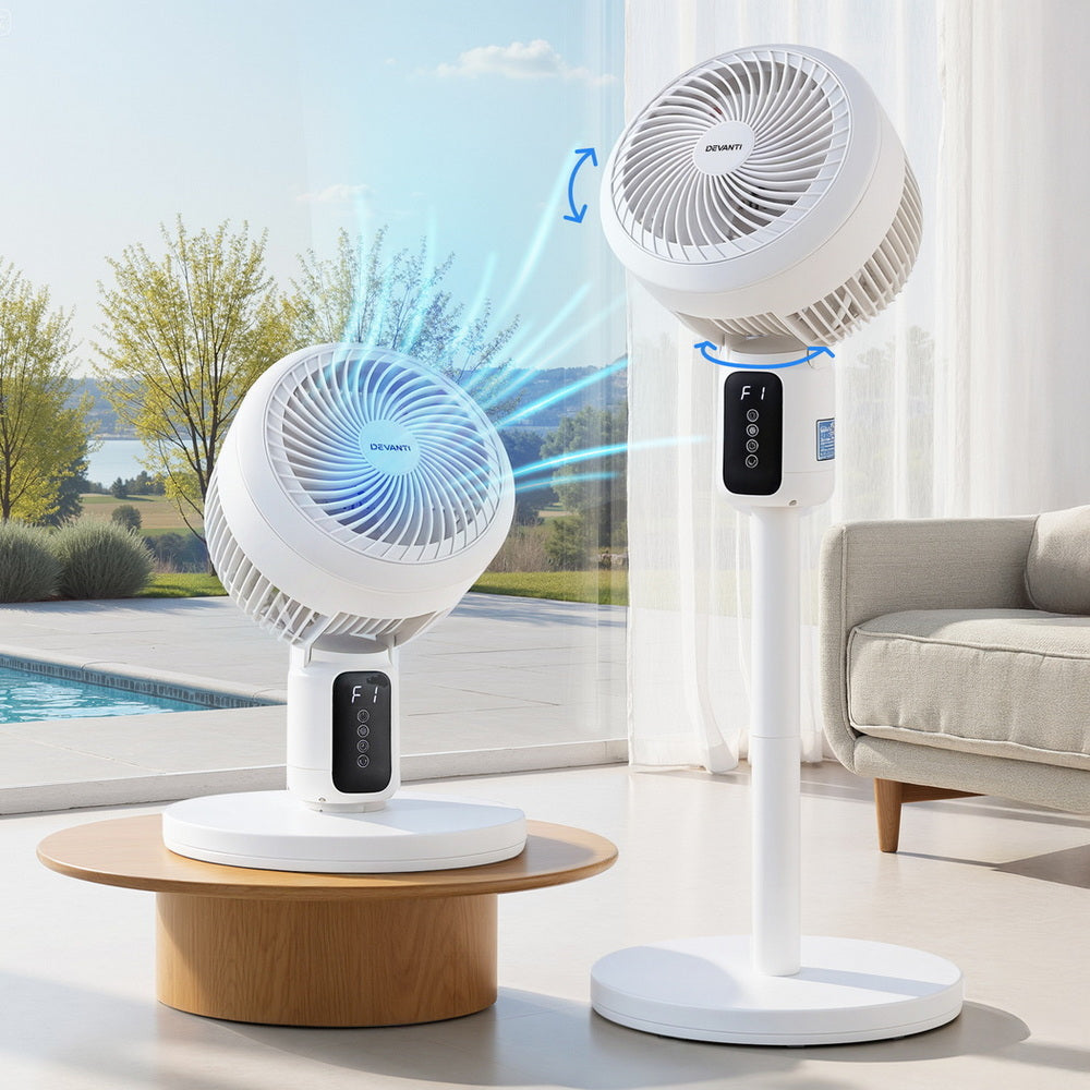 Devanti Pedestal Fan with Remote 3 Speed 12 Hour Timer