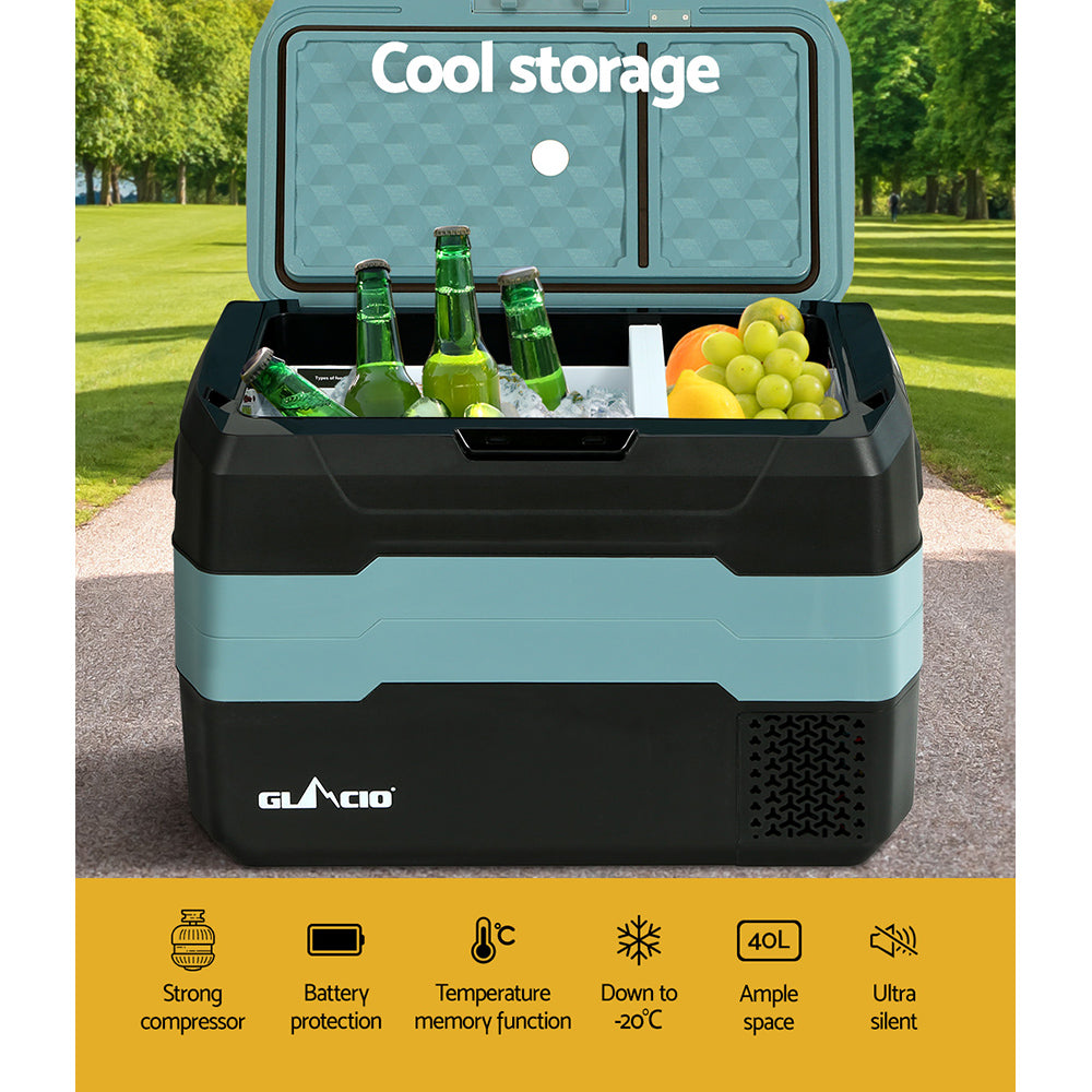 Glacio 40L Portable Fridge Freezer Camping Caravan 12V/24V/240V