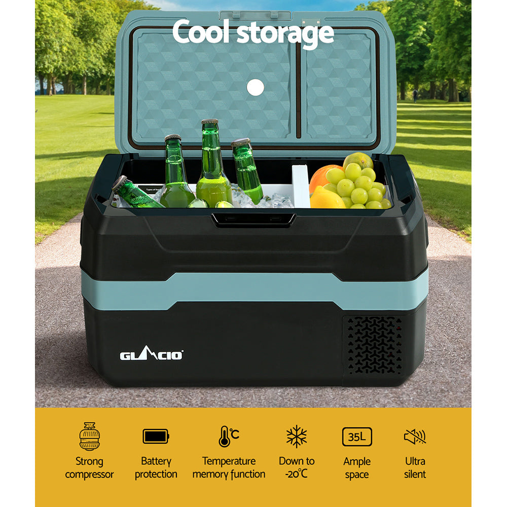 Glacio 35L Portable Fridge Freezer Camping Caravan 12V/24V/240V