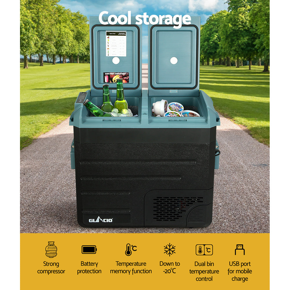 Glacio 60L Portable Fridge Freezer Camping Caravan 12V/24V/240V