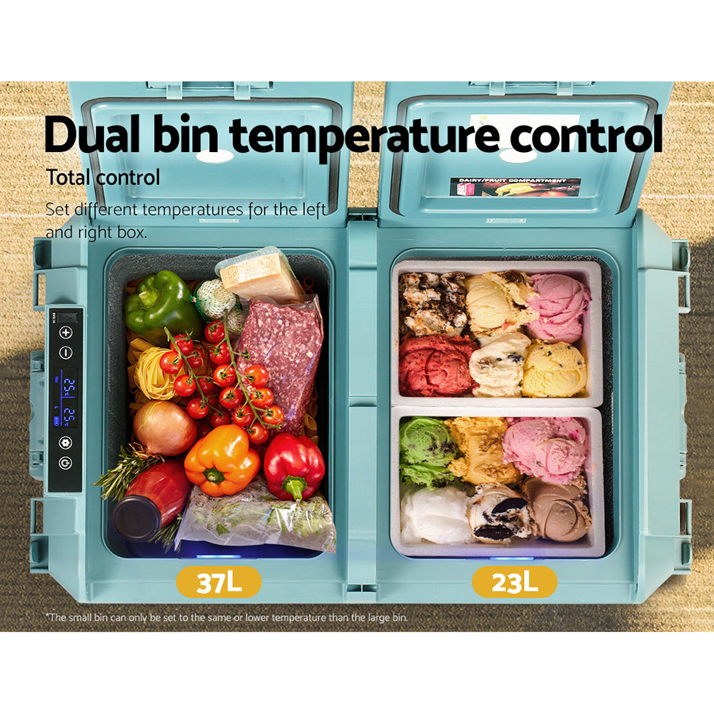 Glacio 60L Portable Fridge Freezer Camping Caravan 12V/24V/240V