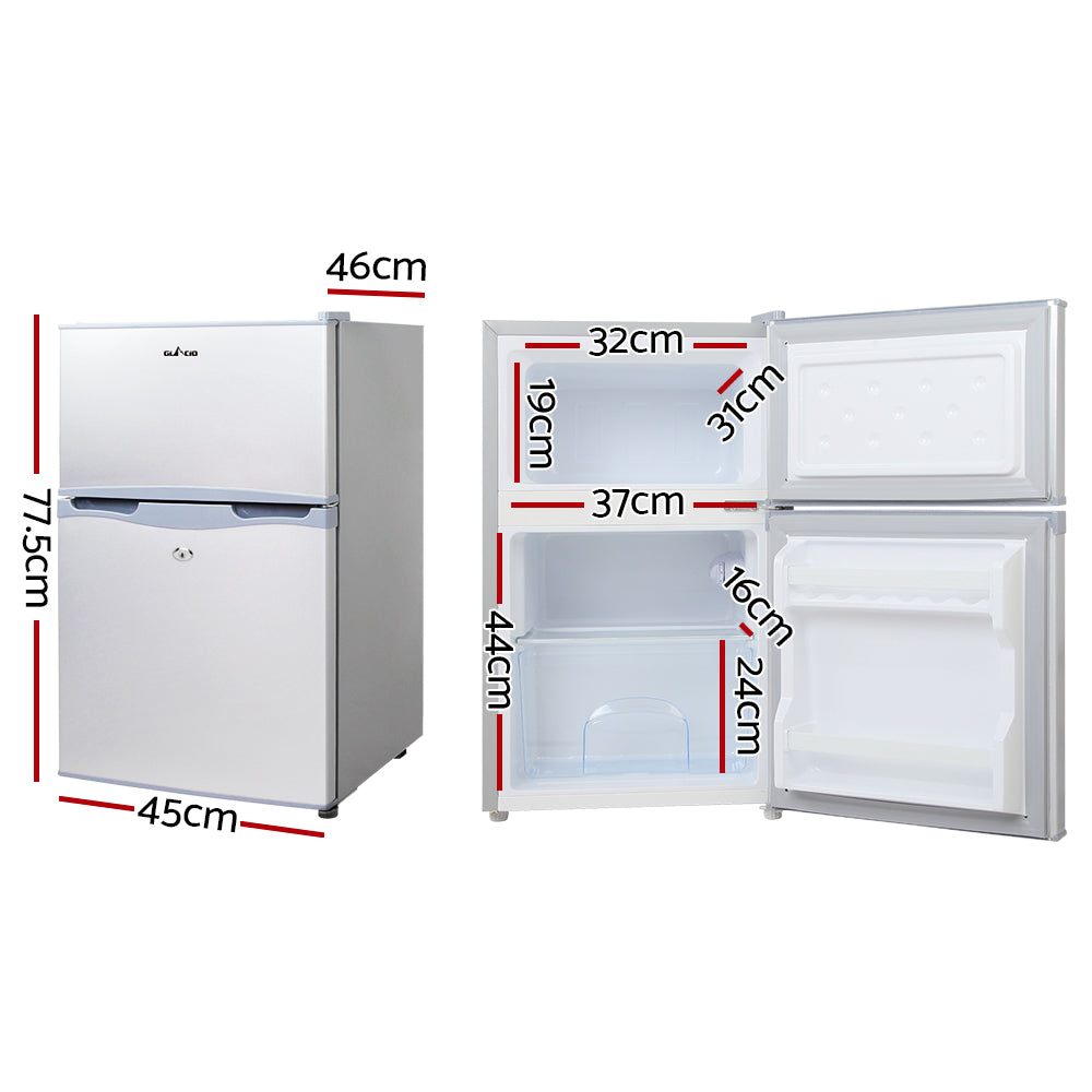 Glacio 65L Portable Fridge Freezer Upright Silver Camping Caravan