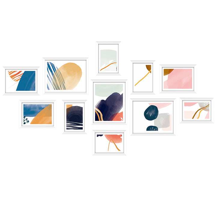 11-Piece White Photo Frame Set 5x7" 6x8" 8x10"