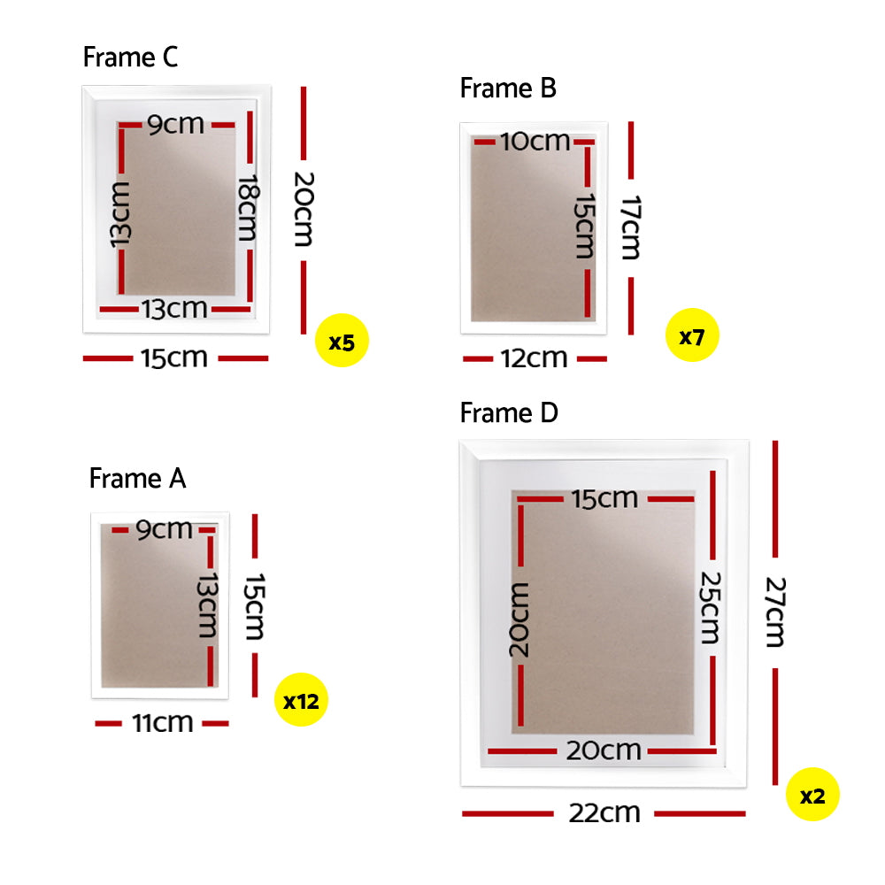 Artiss 26-Piece Photo Frame Set White (3R to 8R Prints)