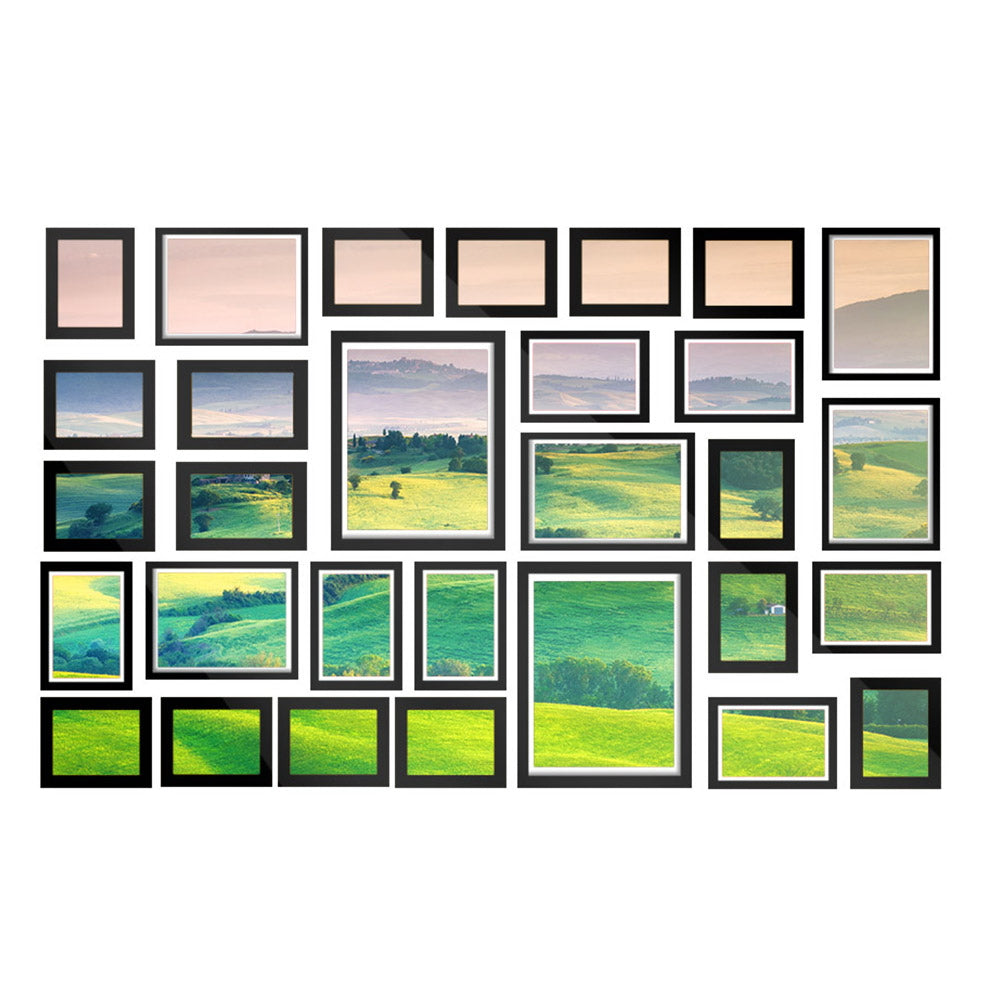 30-Piece Black Photo Frame Set 8x10" 5x7" 4x6" 3.5x5"
