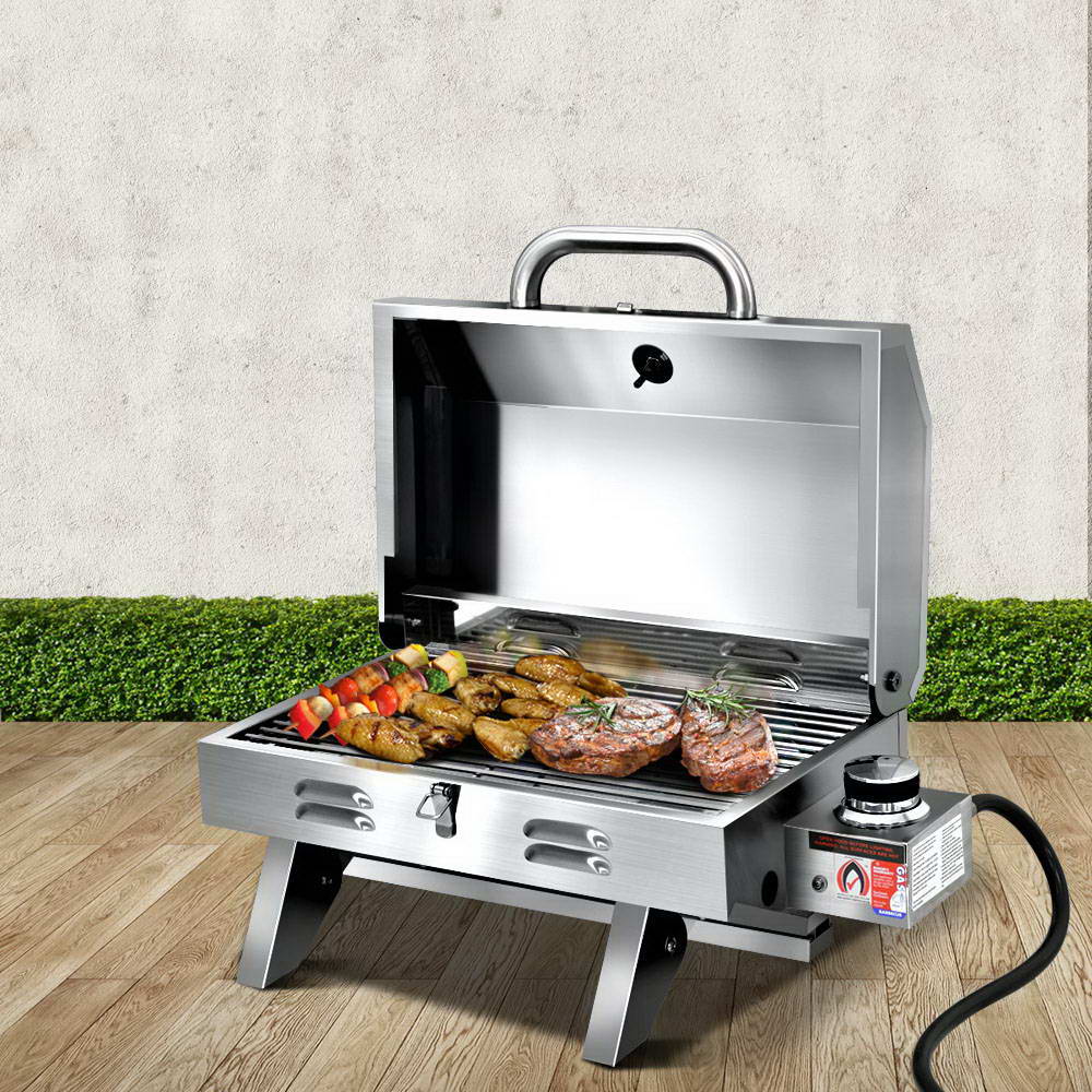 Grillz Portable Gas BBQ Grill with Stainless Steel Body