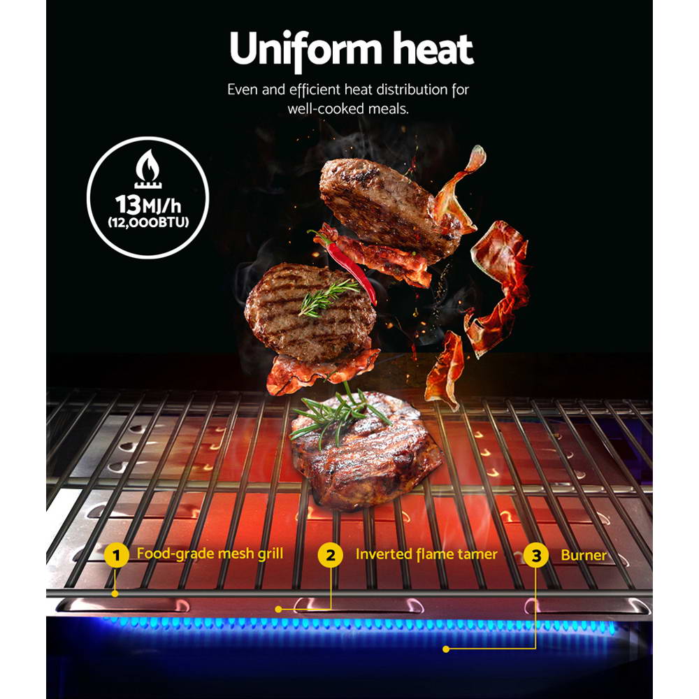 Grillz Portable Gas BBQ Stainless Steel 12,000BTU