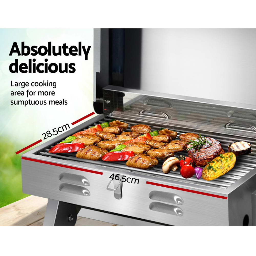 Grillz Portable Gas BBQ Stainless Steel 12,000BTU