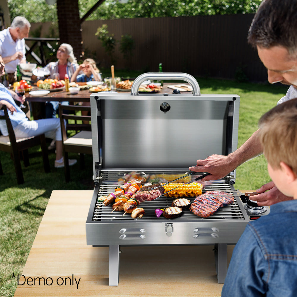 Grillz Portable Gas BBQ Stainless Steel 12,000BTU