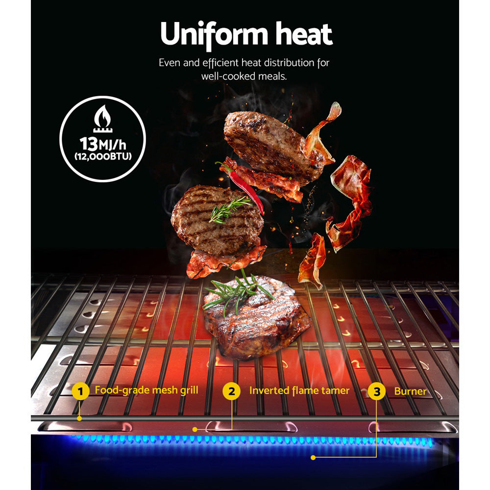 Grillz Portable Gas BBQ Double-Sided Plate Stainless Steel
