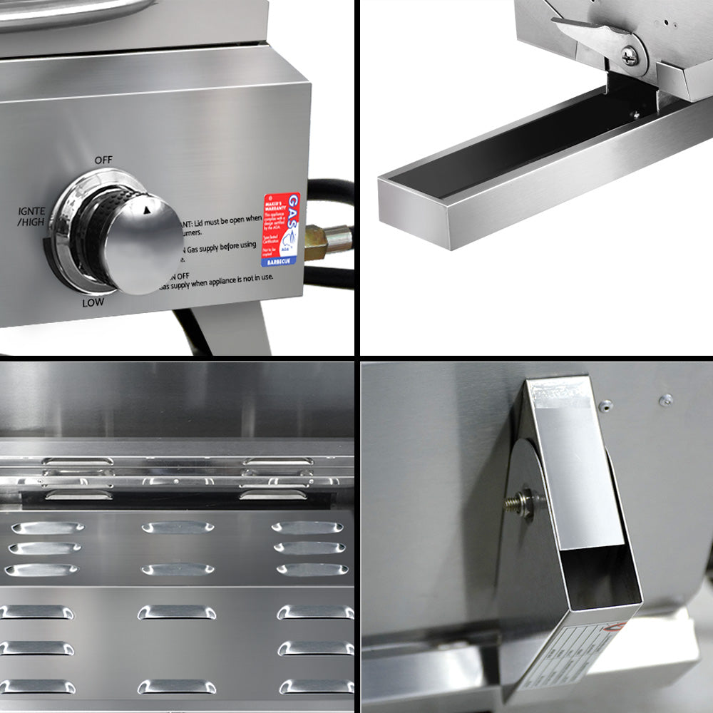 Grillz Portable 2-Burner Gas BBQ Grill Stainless Steel