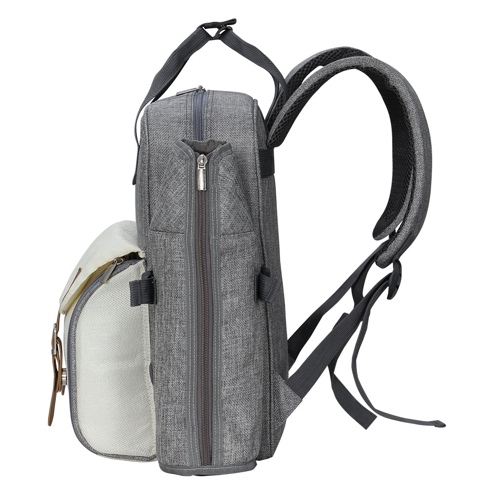 Alfresco 4-Person Picnic Backpack Insulated Cooler Grey