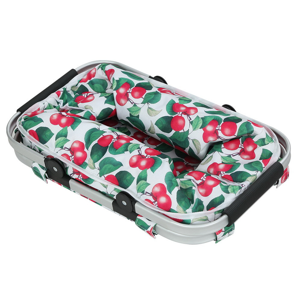 Alfresco Folding Picnic Basket Hamper Insulated Food Storage
