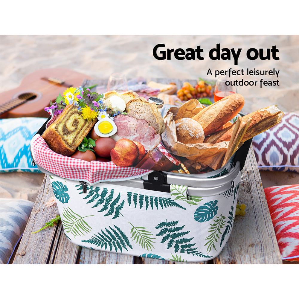 Alfresco Insulated Picnic Basket Folding Hamper 30kg