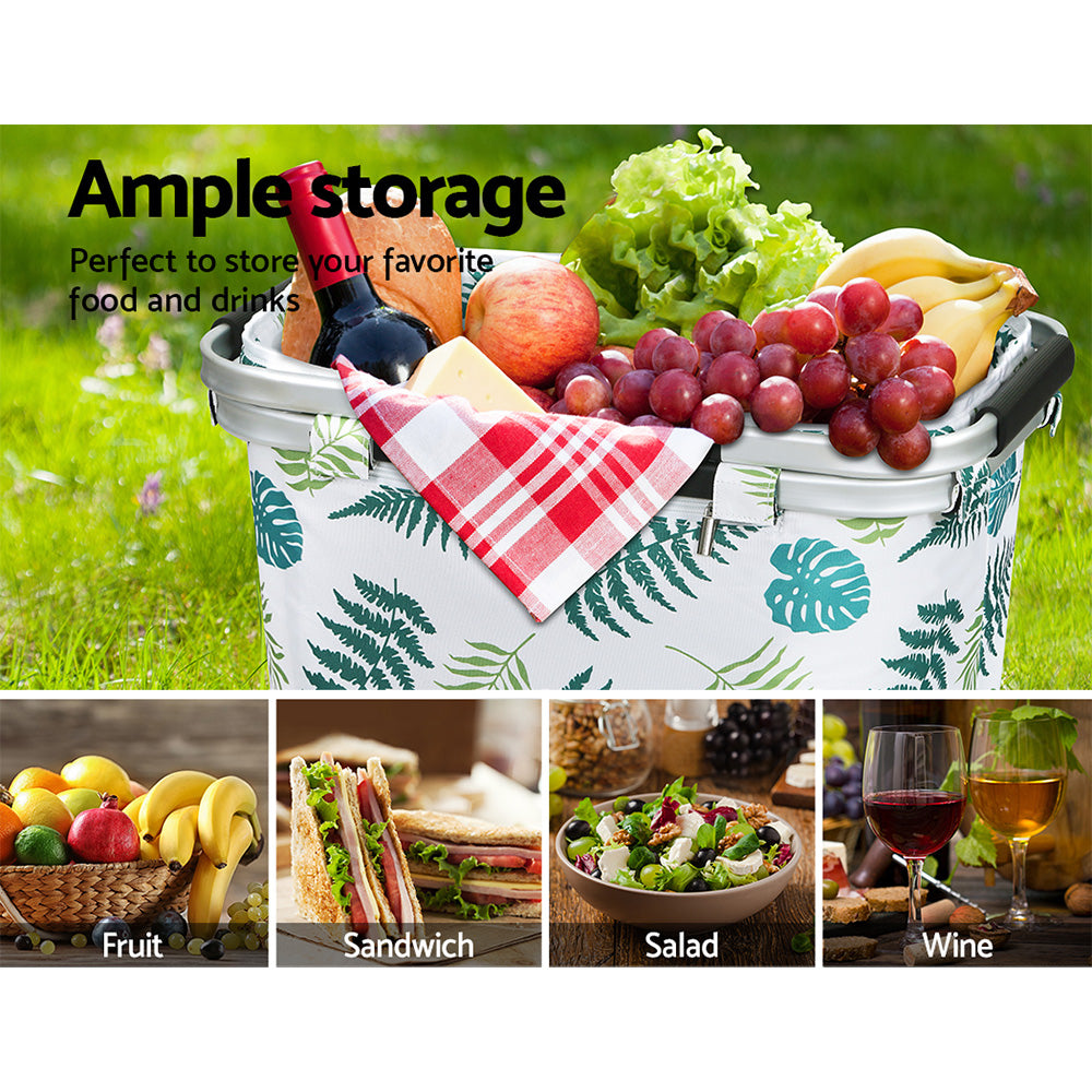 Alfresco Insulated Picnic Basket Folding Hamper 30kg